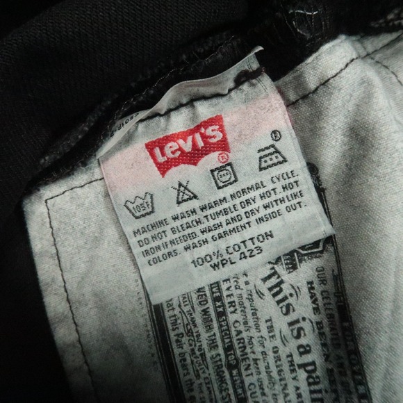 VINTAGE Levis Jeans Mens 38x32 Black 501 Preshrunk Button Fly 5 Pocket Y2K NWT - Picture 7 of 14